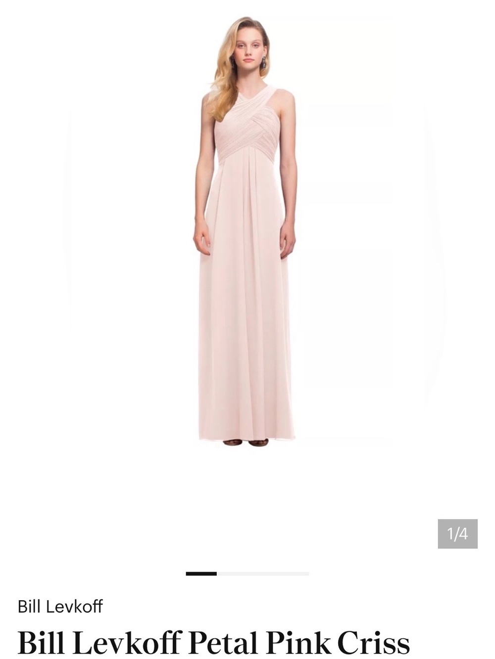 Nordstrom (levkoff brand) Blush Pleated Cross-Back Maxi Dress